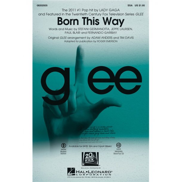 LADY GAGA BORN THIS WAY (EMERSON ROGER) SSA CHORAL