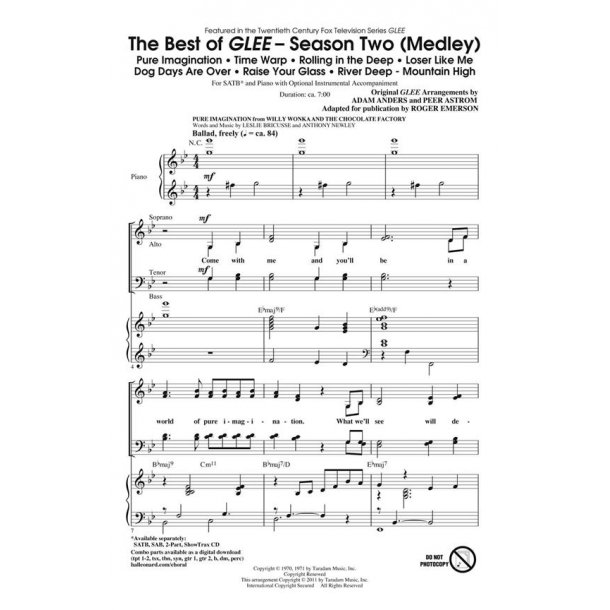 The Best of Glee - Season Two Medley (Showtrax CD)