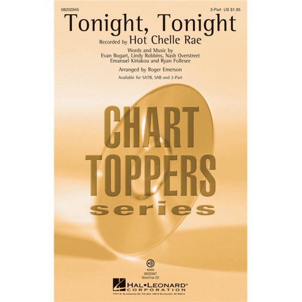 TONIGHT TONIGHT (EMERSON ROGER) 2 PART CHORAL