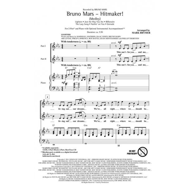 Bruno Mars: Hitmaker! (Arr. Brymer) (2-Part)