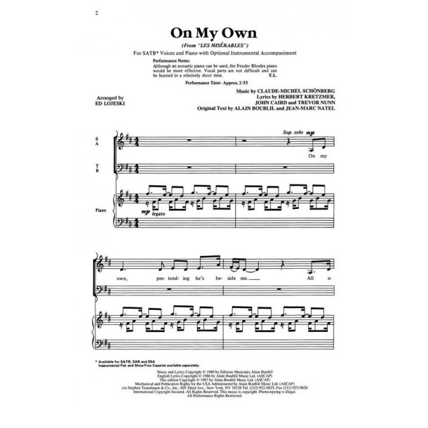 On My Own : from Les Mis&eacute;rables