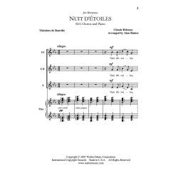 DEBUSSY CLAUDE NUIT D'ETOILES STARRY NIGHT (ARR RAINES ALAN) SSA CHOR