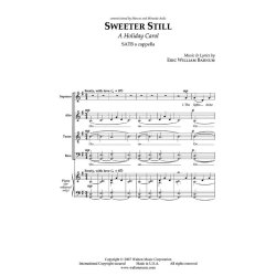 BARNUM ERIC WILLIAM SWEETER STILL A HOLIDAY CAROL SATB CHORAL