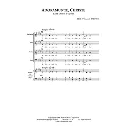 BARNUM ERIC WILLIAM ADORAMUS TE CHRISTE SATB DV A CAPPELLA CHORAL