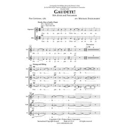 Gaudete (Arr Engelhardt Michael) Ssa & Percussion Full Score & Part