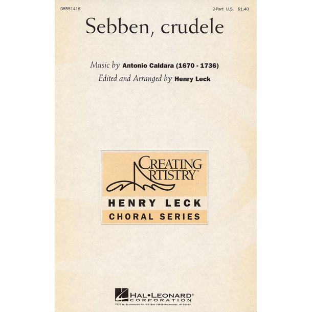 Sebben, Crudele : 2-Part and Piano