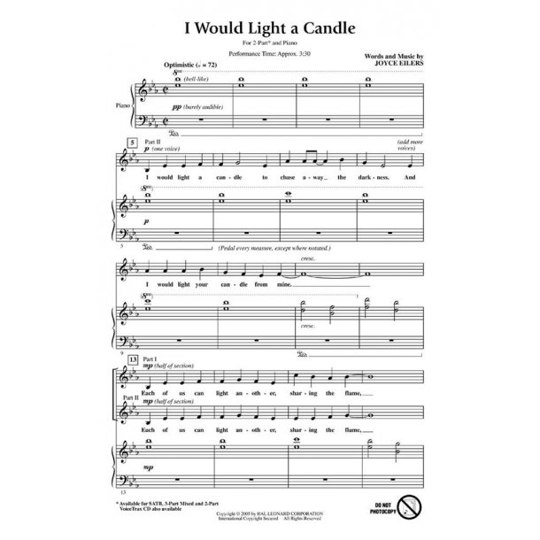 Joyce Eilers: I Would Light A Candle (ShowTrax CD)