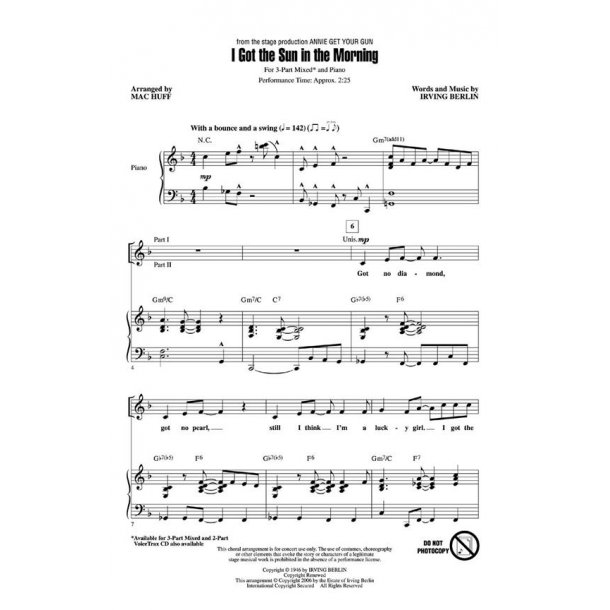Irving Berlin: I Got The Sun In The Morning (3-Part)