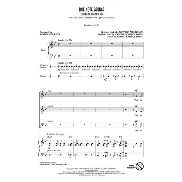 One Note Samba : (Samba de uma nota s&oacute;) Discovery Level 3