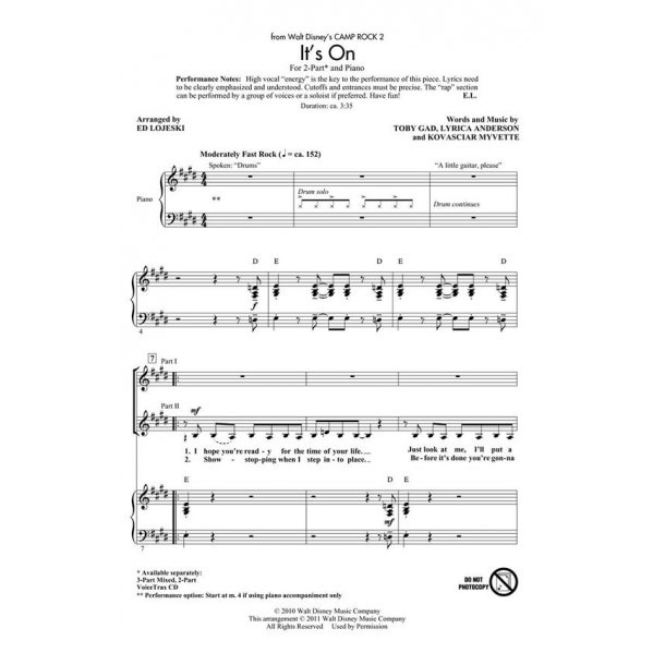 It's On : (from Walt Disney's Camp Rock 2) Discovery Level 2