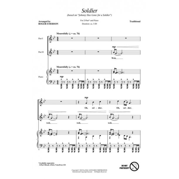 Soldier (based on Johnny Has Gone for a Soldier)