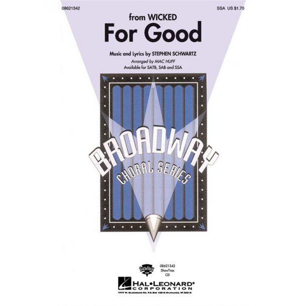 Stephen Schwartz: For Good (Wicked) (SSA)