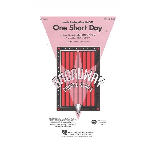 Stephen Schwartz: One Short Day (Wicked) (SSA)
