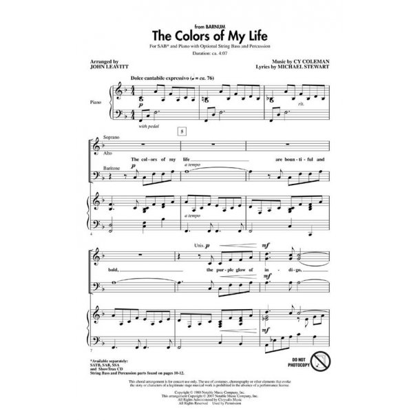The Colors of My Life : (from Barnum)