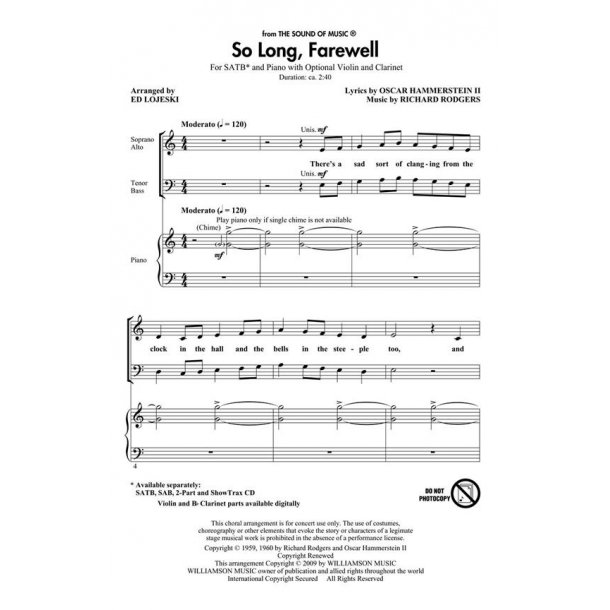 So Long, Farewell : from The Sound of Music