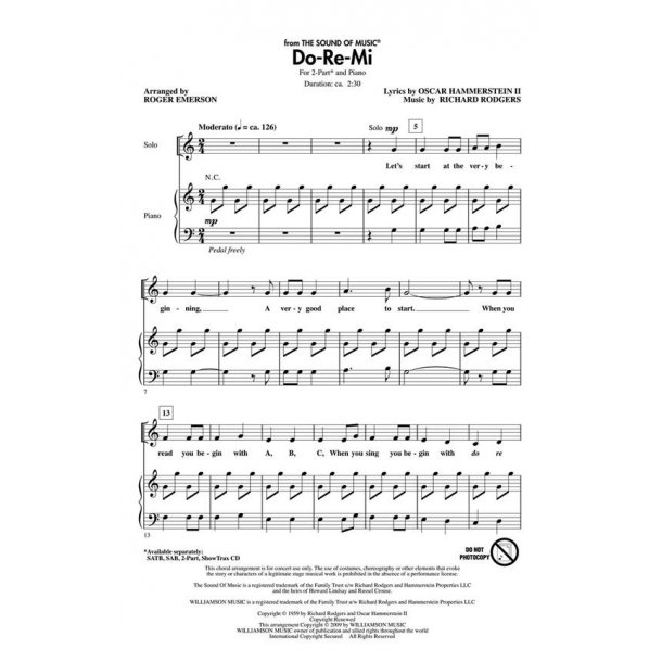 RODGERS & HAMMERSTEIN DO-RE-MI (SOUND OF MUSIC) ARR EMERSON 2-PT CHOR