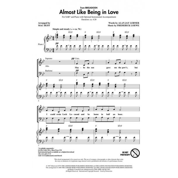 Arr. Mac Huff: Almost Like Being In Love