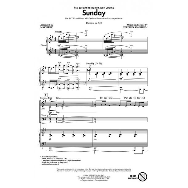Stephen Sondheim: Sunday (Sunday in the Park with George) - ShowTrax CD