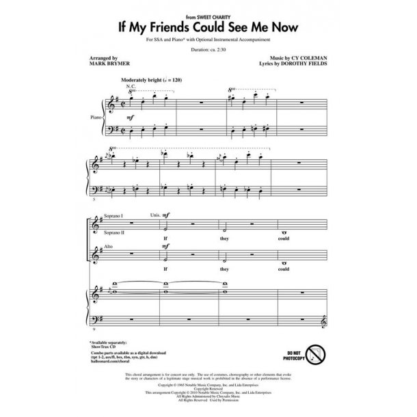 Cy Coleman: If My Friends Could See Me Now (Arr. Brymer) (ShowTrax CD)