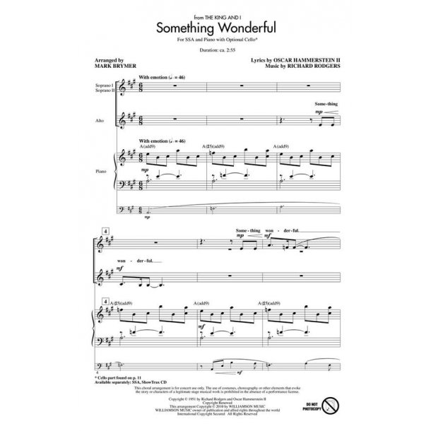 Something Wonderful (Arr. Brymer) (ShowTrax CD)