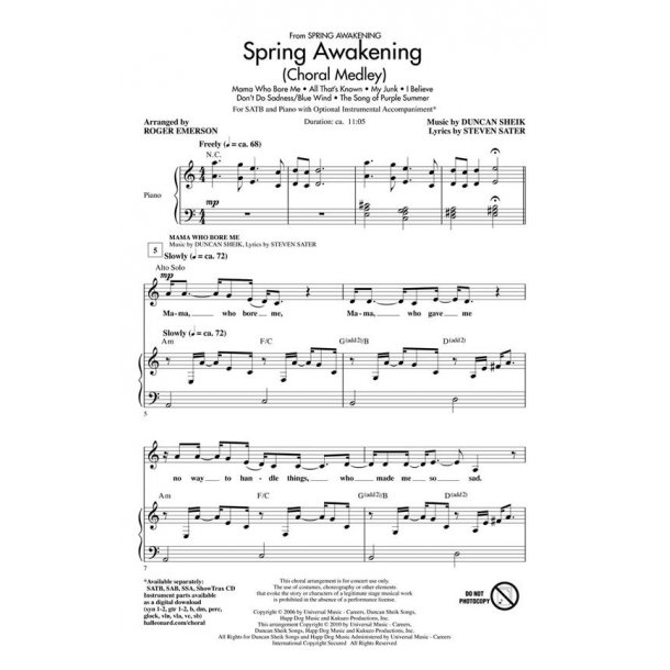 Spring Awakening : Choral Medley
