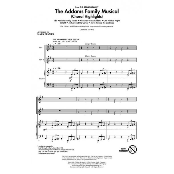 The Addams Family Musical (Arr. Brymer) (SA)
