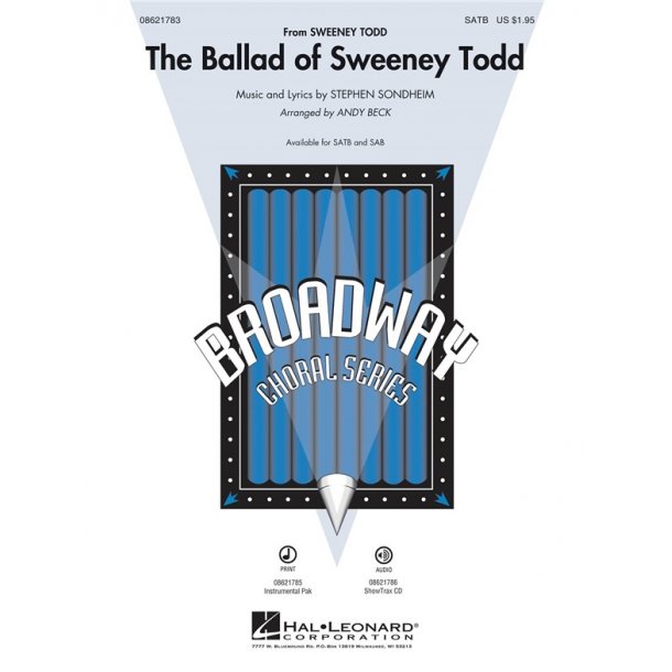 Sondheim Stephen The Ballad Of Sweeney Todd (Arr Beck Andy) Satb Chor