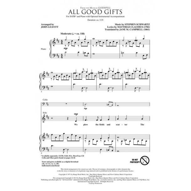 All Good Gifts from Godspell