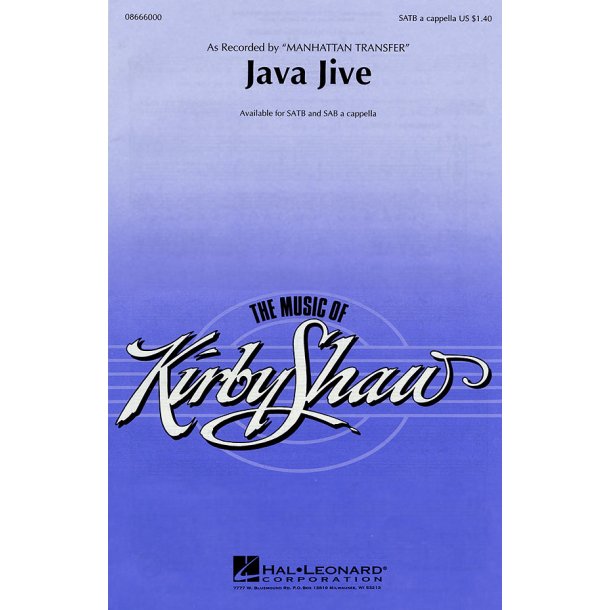 Java Jive Arr. Kirby Shaw Satb A Cappella