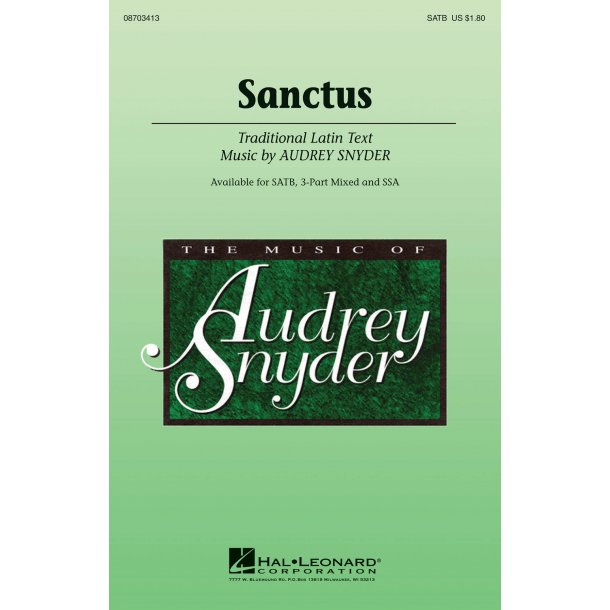 Snyder Audrey Sanctus Satb Chor