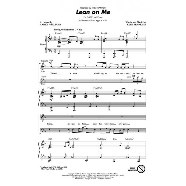 Kirk Franklin: Lean On Me (Showtrax CD)
