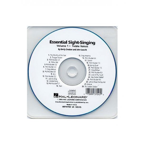 Essential Sight-Singing: Treble Voices Volume 1 (Accompaniment CD)
