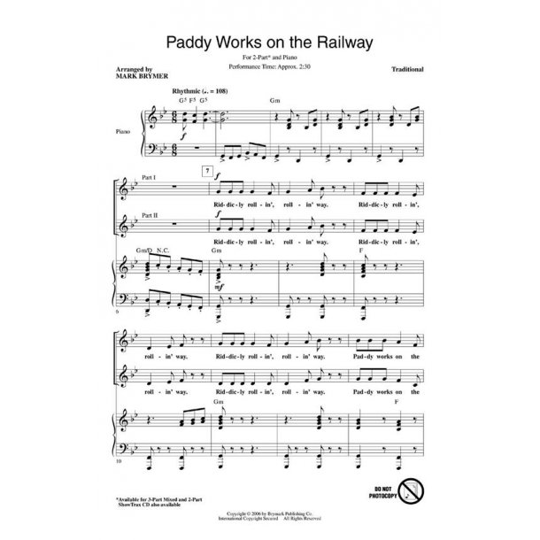 Paddy Works On The Railway (Arr. Brymer) (ShowTrax CD)