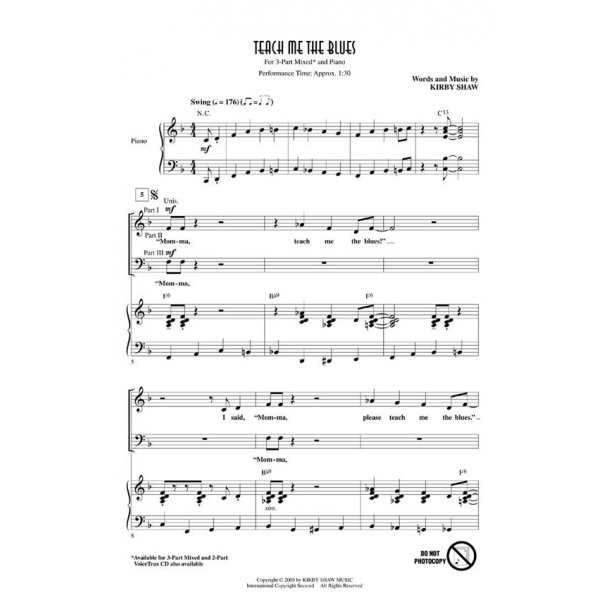 Kirby Shaw: Teach Me The Blues (Showtrax CD)