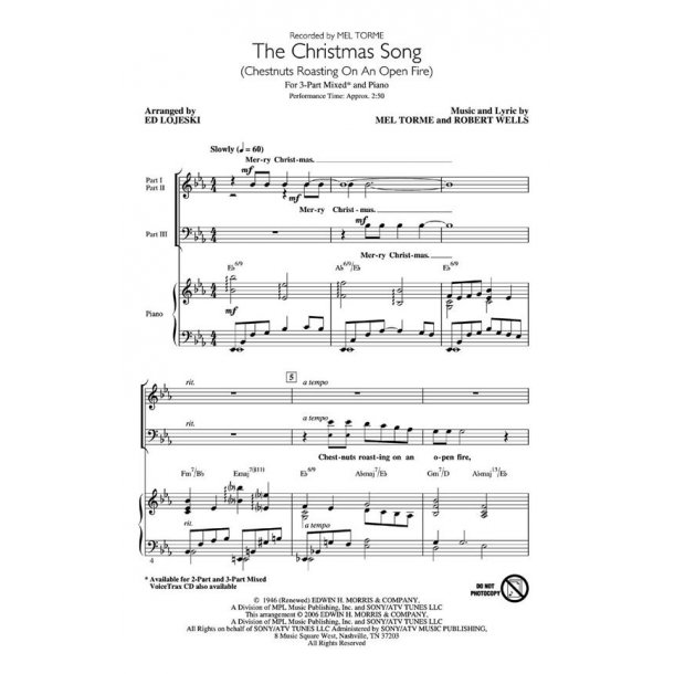 The Christmas Song : (Chestnuts Roasting on an Open Fire)