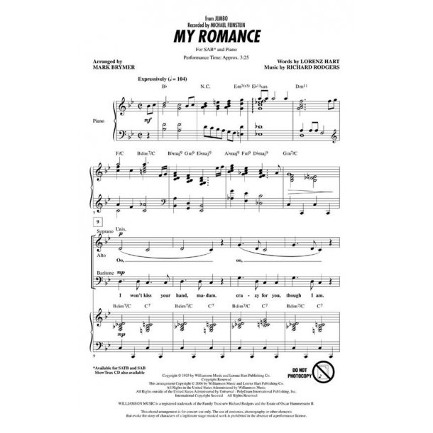 Richard Rodgers: My Romance (Arr. Brymer) (SAB)