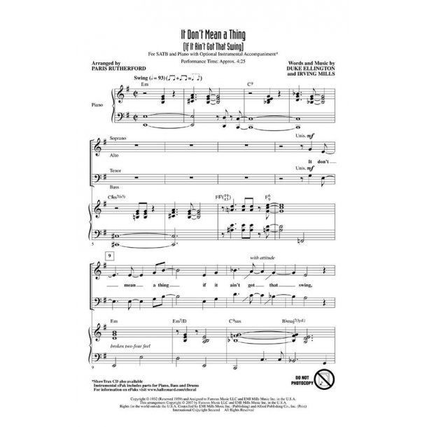 It Don't Mean a Thing If It Ain't Got That Swing