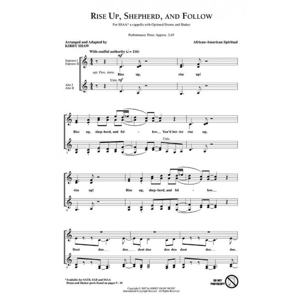 Rise Up Sheperd and Follow