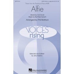 Bacharach/David Alfie (Arr Mattson Phil) Satb A Cappella Choral