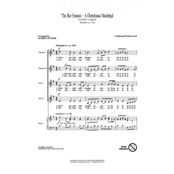 Tis the Season - A Christmas Madrigal