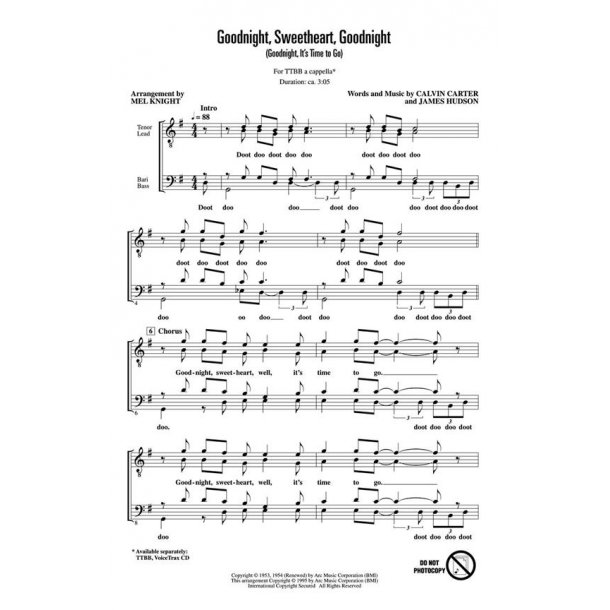 Goodnight, Sweetheart, Goodnight : Goodnight, It's Time to Go