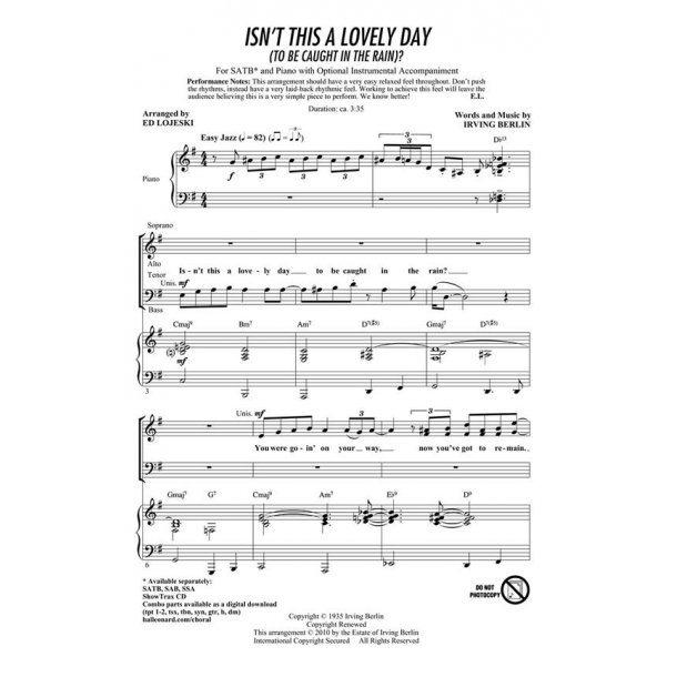 Isn't This a Lovely Day : To Be Caught in the Rain?