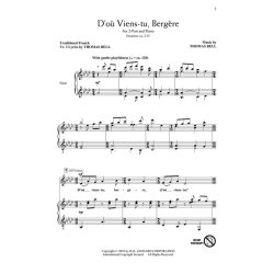 D'OU VIENS-TU, BERGERE (ARR THOMAS BELL) 2 PART CHORAL SHEET