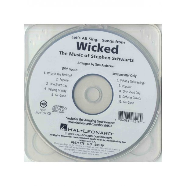 Let's All Sing Songs from Wicked: Collection for Young Voices (Showtrax CD)