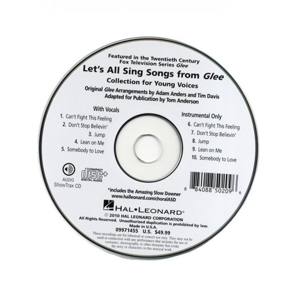Let's All Sing Songs From Glee - Performance/Accompaniment CD