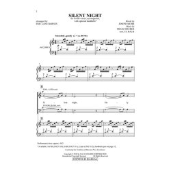 FRANZ GRUBER SILENT NIGHT WITH BACH PRELUDE C MAJ (BARNES) SATB/BELLS