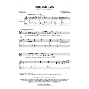 James Taylor: Fire And Rain (Arr. Gilpin) (ShowTrax CD)