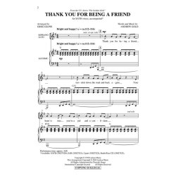 GOLD ANDREW THANK YOU FOR BEING A FRIEND (GILPIN GREG) SATB CHORAL