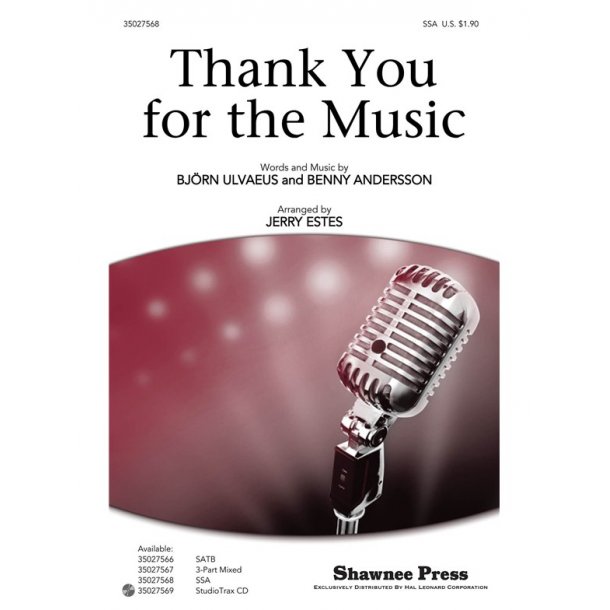 Abba Thank You For Music (Estes) Ssa