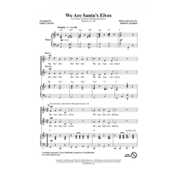 We Are Santa's Elves (Arr. Gilpin) (StudioTrax CD)